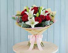 Букет цветов из:  Лилии и Розы в Попово-Лежачах
