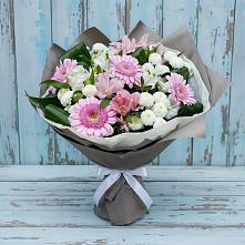 Букет цветов из:  Герберы, Альстромерии и Хризантемы #REPLACE_PRED# Попово-Лежачах