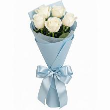 Букет 5 Белых роз Проуд в Попово-Лежачах