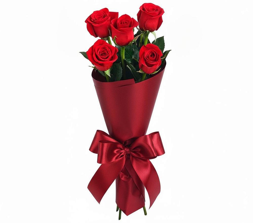 Букет 5 Красных роз Эдлесс Лав в Попово-Лежачах