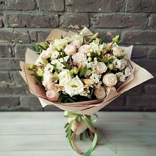 Букет цветов из:  Альстромерии, Розы и Хризантемы в Попово-Лежачах