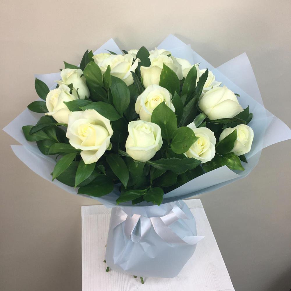 Букет 15 Белых роз Проуд в Попово-Лежачах