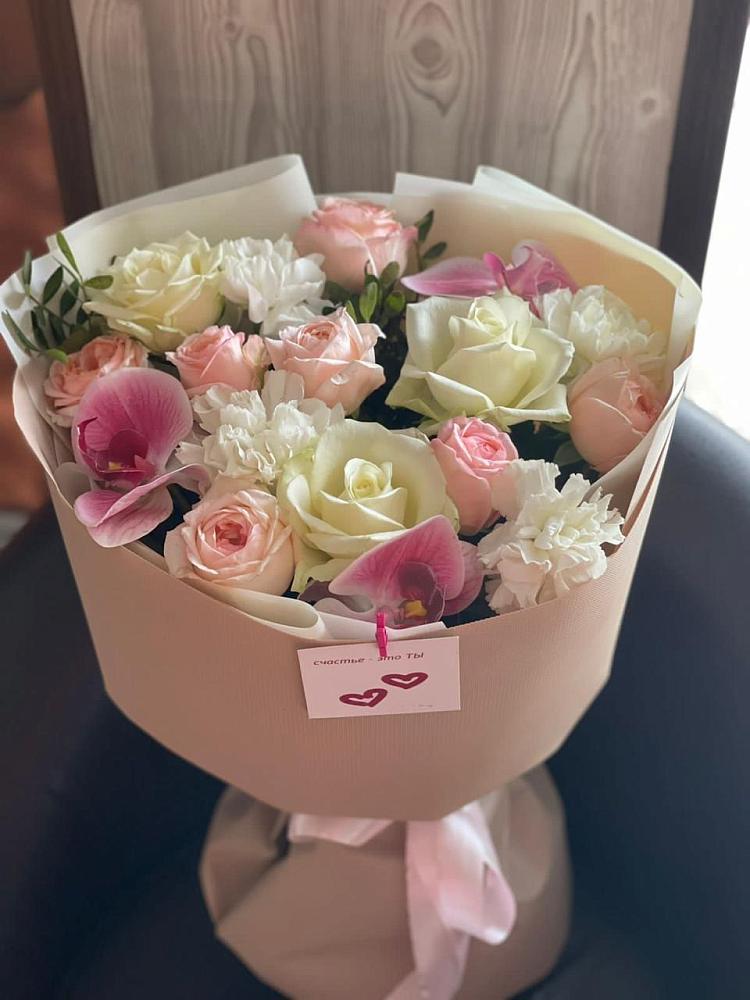 Букет цветов из: Орхидеи, Розы и Гвоздики в Попово-Лежачах