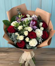 Букет цветов из:  Розы и Альстромерии #REPLACE_PRED# Попово-Лежачах