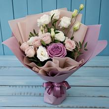 Букет цветов из:  Розы и Лизиантусы в Попово-Лежачах