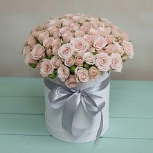 Цветочная композиция из Розы в шляпной коробке в Попово-Лежачах