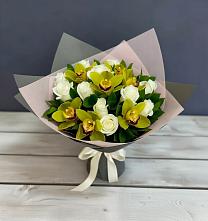 Букет цветов из:  Орхидеи и Розы в Попово-Лежачах