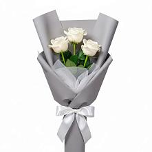 Букет 3 белые розы в Попово-Лежачах