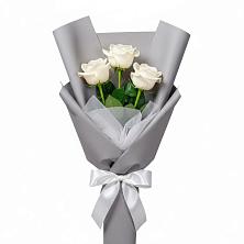 Букет 3 белые розы в Попово-Лежачах