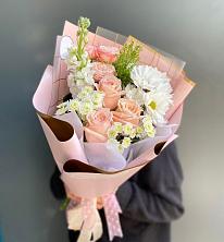 Букет цветов из:  Хризантемы и Розы в Попово-Лежачах