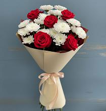Букет цветов из:  Розы и Хризантемы #REPLACE_PRED# Попово-Лежачах