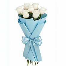 Букет 7 белых роз Проуд в Попово-Лежачах