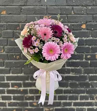 Букет цветов из:  Герберы и Хризантемы в Попово-Лежачах