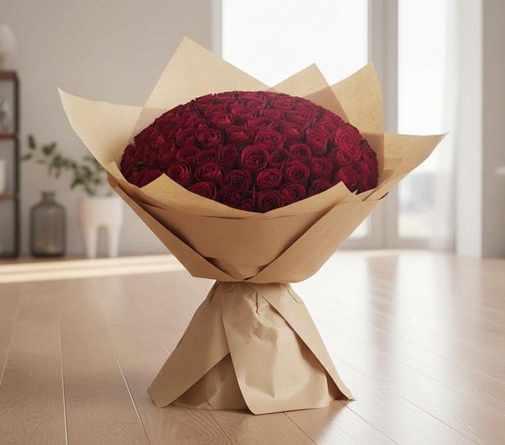 Букет 101 Красная роза в Попово-Лежачах