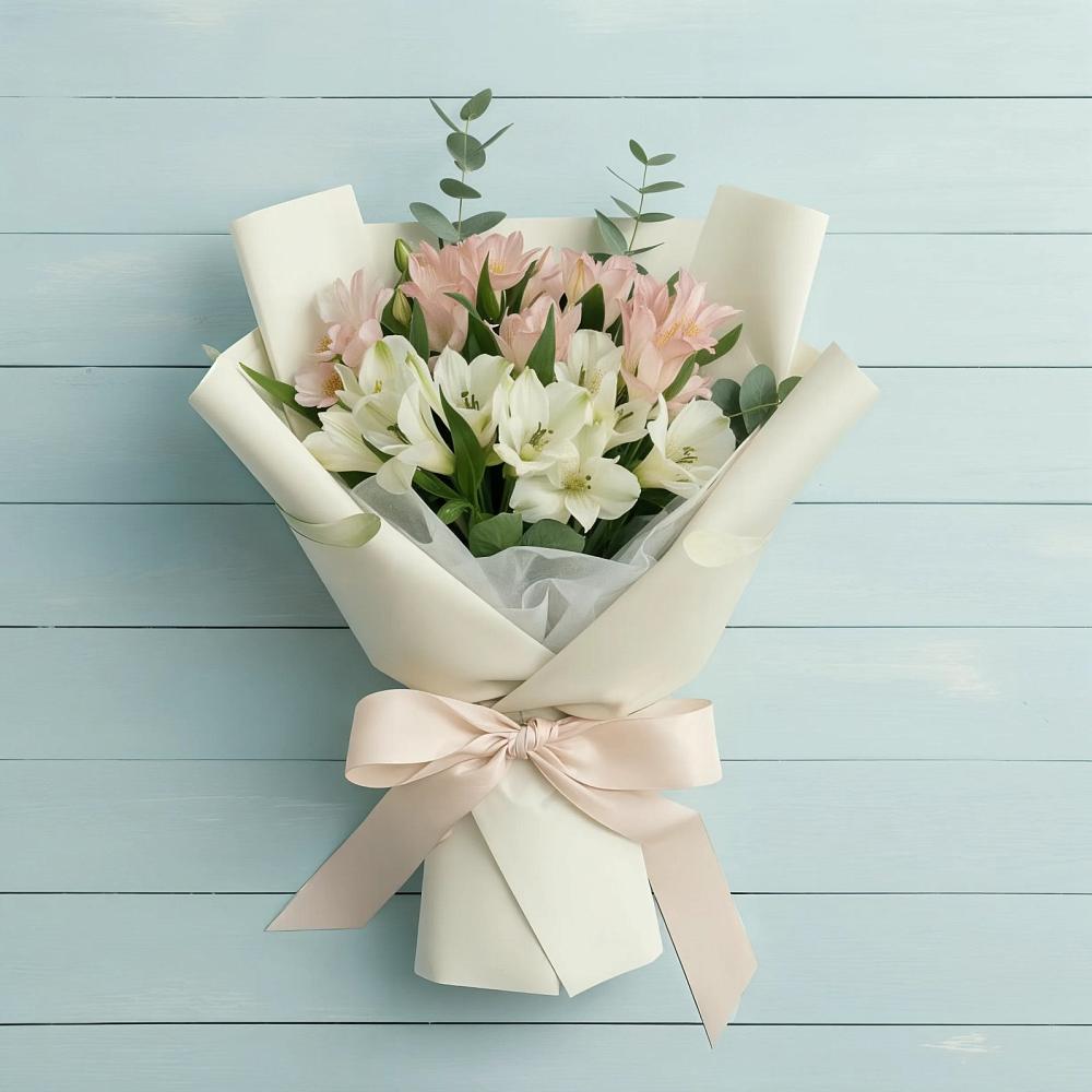 Букет цветов из: Альстромерии в Попово-Лежачах